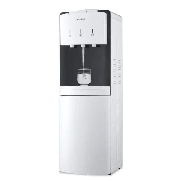 Decakila KEWF003B Hot & Cold Water Dispenser - Compressor Cooling, 1L Hot + 3.4L Cold, Fridge Cabinet, 88–95°C/6–10°C