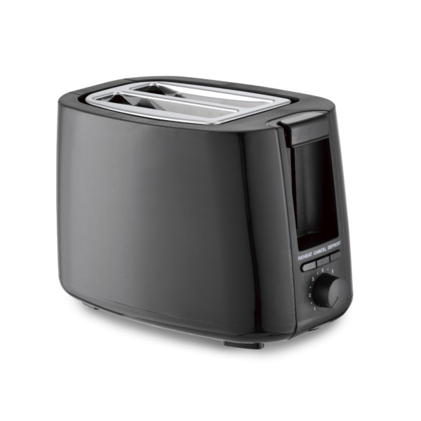 Decakila KETS008B 2-Slice Compact Toaster - 750W, 7-Setting Control, Reheat/Defrost/Cancel, Cord Storage