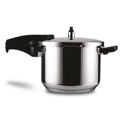 Decakila KMER017M 6L 304SS Pressure Cooker - 80kPa, Polished Exterior, Bakelite Handles, Safety Valve