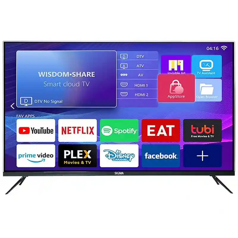 Sigma K43V6-S 43" FHD Android Smart TV - Android 14, 720p, WiFi, iCAST, Free Mount