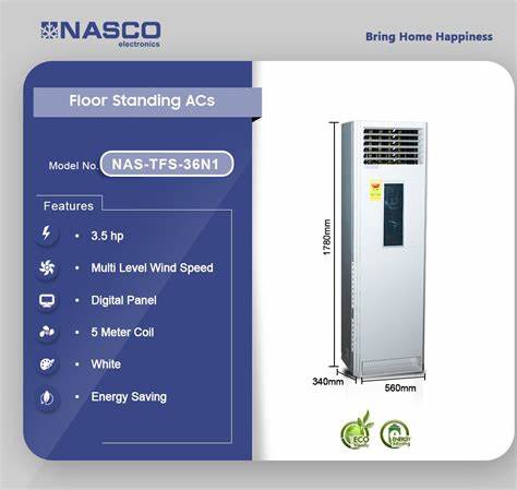 Nasco 3.5HP Floor Standing Air Conditioner - R32, Low Noise, Energy Saving