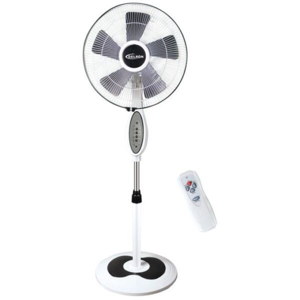 Delron 16-Inch Standing Fan with Remote Control - 5 Blade