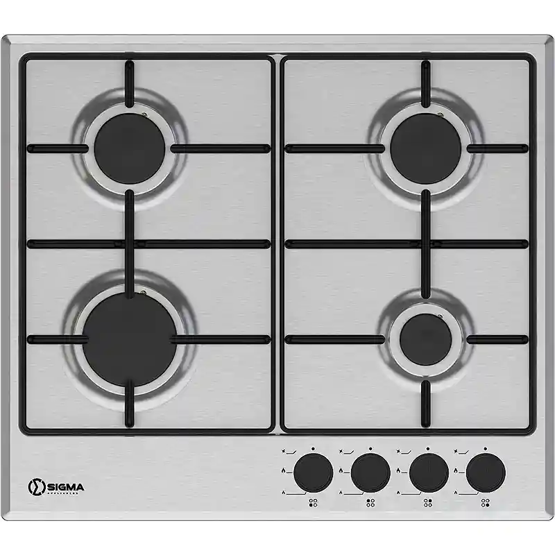 Sigma 4-Burner Built-In Gas Cooker - 60cm, Stainless Steel