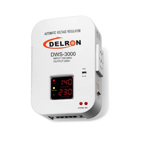 Delron 3000VA Wall Mount Voltage Stabilizer with Digital Display