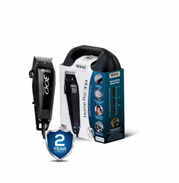 Wahl Home Pro 300 Clipper – 8 Guide Combs, Self-Sharpening Blades