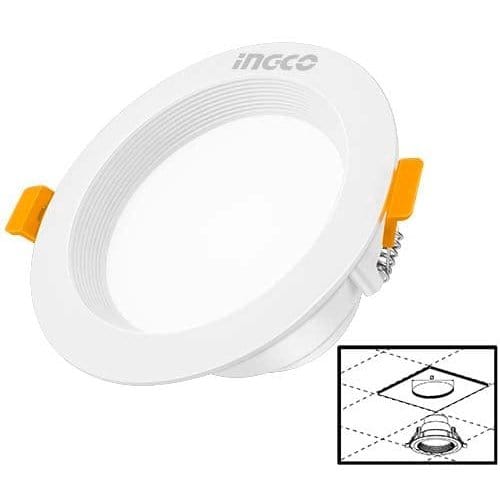 Ingco HDLR225241 24W Round LED Panel - 6500K 2040lm, 110° Beam, 225x22mm, 185mm Cutout