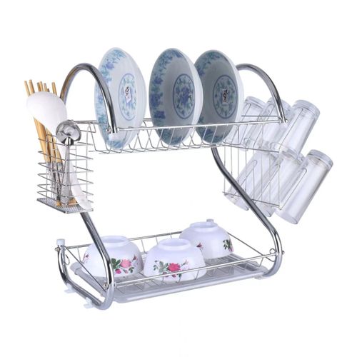 Generic Collapsible Kitchen Dish Rack with Utensil Holder