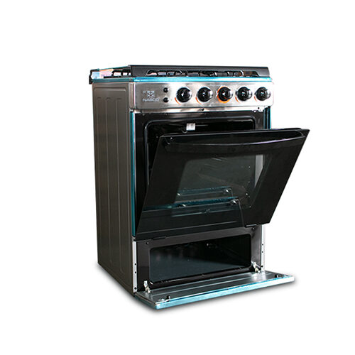 Nasco 4-Burner Gas Cooker with Glass Top & Auto Ignition