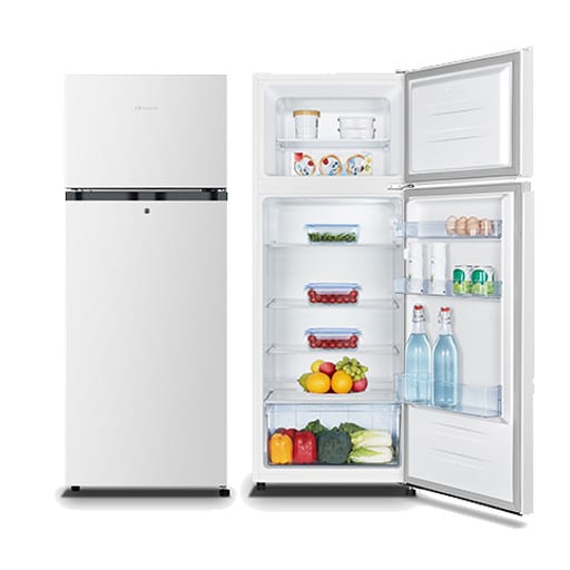 Hisense 205L Top Mount Double Door Refrigerator - White, Energy Efficient