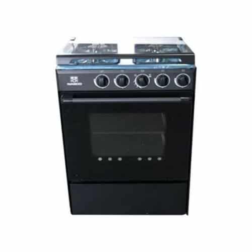 Nasco 4-Burner Gas Cooker with Oven & Rotisserie - Black