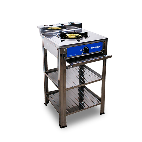 Nasco Single Burner Portable Gas Cooker with Stand - Silver