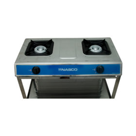Nasco 2-Burner Portable Gas Cooker with Stand - Silver