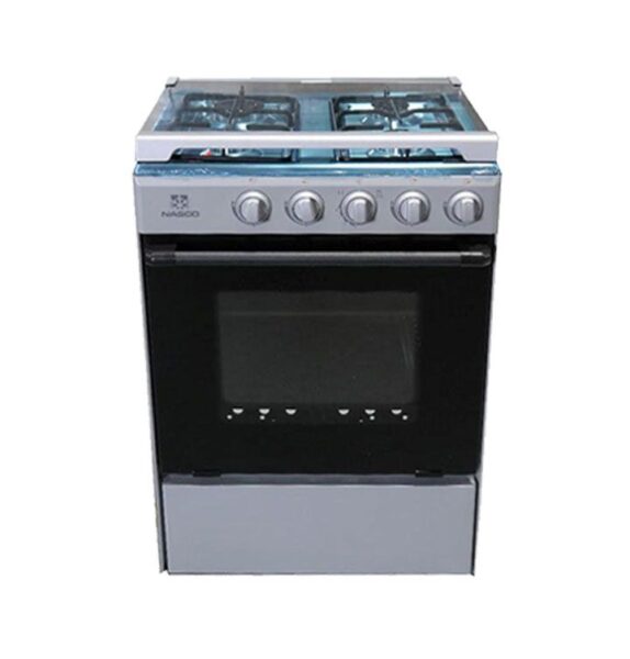 Nasco 4-Burner Built-In Gas Cooker - 60cm, Silver, No Grill