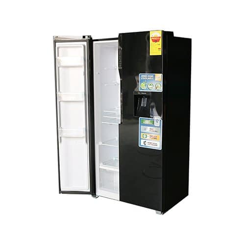 Nasco 528L Side-by-Side Refrigerator - Black Mirror, Frost Free, Water Dispenser