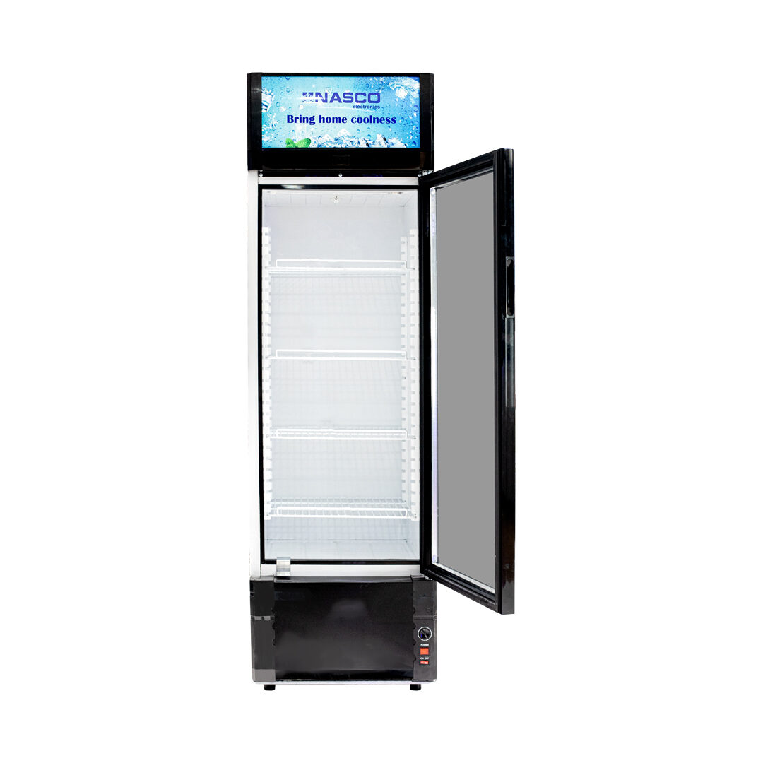 Nasco 298L Glass Door Display Refrigerator - Energy Efficient
