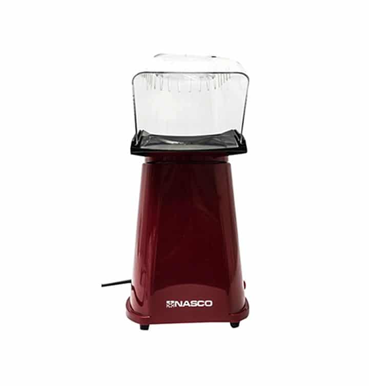 Nasco 1200W Popcorn Maker – Oil-Free, 18-Cup Capacity, Red