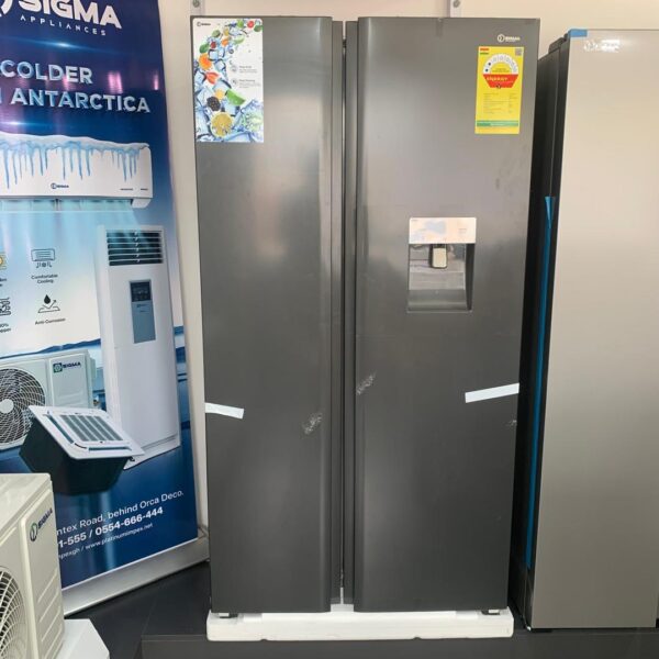 Sigma SSBS-T520W 503L Side-by-Side Fridge - Frost-Free, Inverter, Water Dispenser, Dark Inox