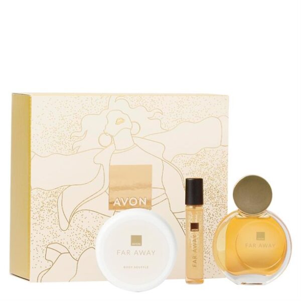 Avon Far Away Gift Set - Eau de Parfum, Pocket Spray & Body Mousse