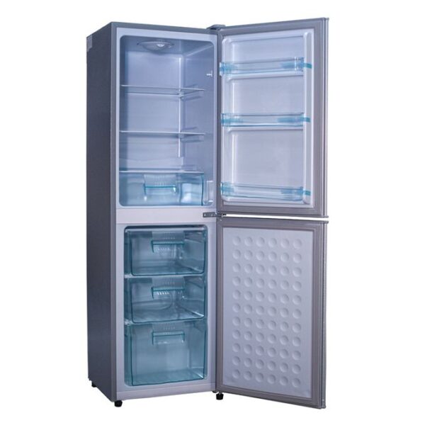 Nasco 136L Double Door Bottom Freezer Refrigerator – Silver