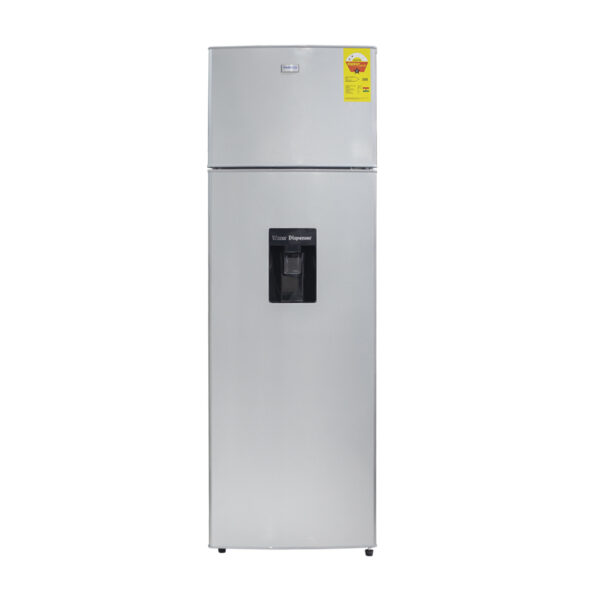 Nasco 280L Top Freezer Refrigerator – Built-In Dispenser & Silver