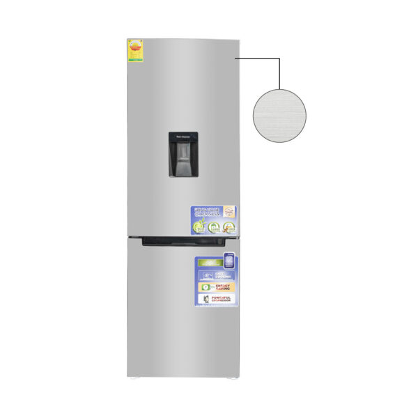 Nasco 309L Bottom Freezer Refrigerator with Water Dispenser & Stainless Steel Door
