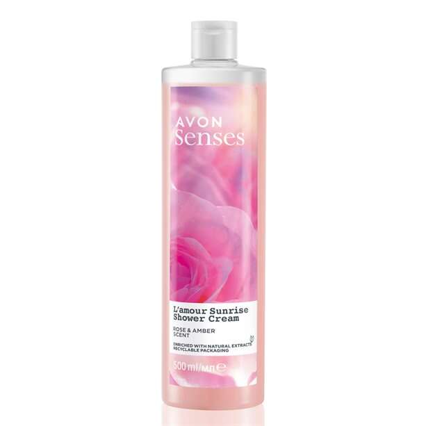 Avon Senses L’Amour Sunrise Shower Cream - 500ml, Rose & Amber