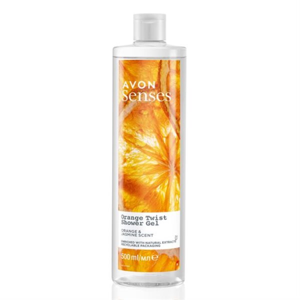 Avon Senses Orange Twist Shower Gel - 500ml, Orange & Jasmine