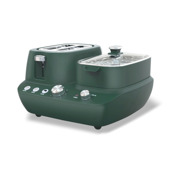 Decakila KEEV006V 3-in-1 Breakfast Maker - 1350W Toaster/Hot Plate/Fry Pan, 2-Slice, Defrost, 220V