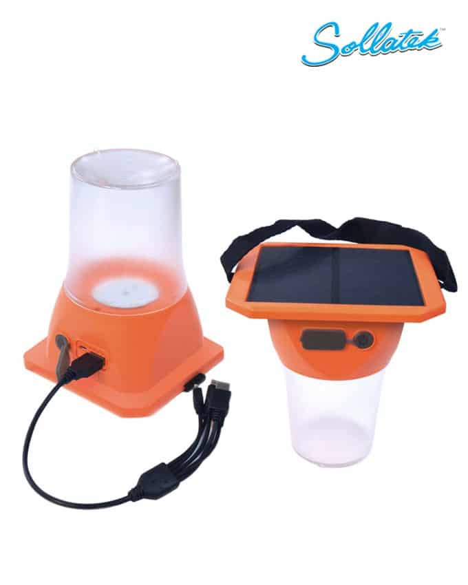 Sollatek iGlow One Solar LED Lantern - USB Charger, Adjustable Reading Light
