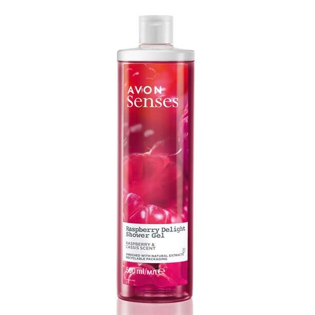 Avon Senses Raspberry Delight Shower Gel - 500ml, Raspberry & Cassis