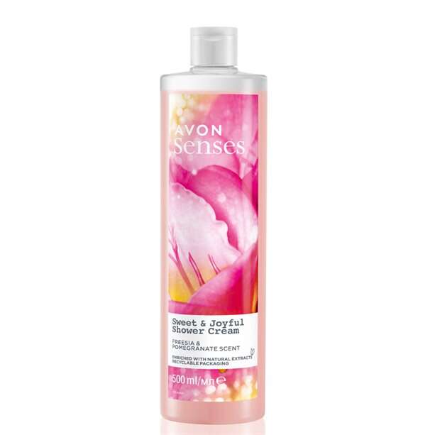 Avon Senses Sweet & Joyful Shower Cream - 500ml, Freesia & Pomegranate