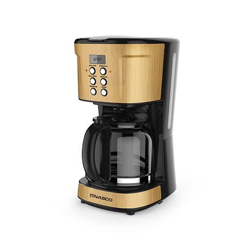 Nasco CM9410T-GS 1.7L Coffee Maker – Wooden Coating & Glass Carafe