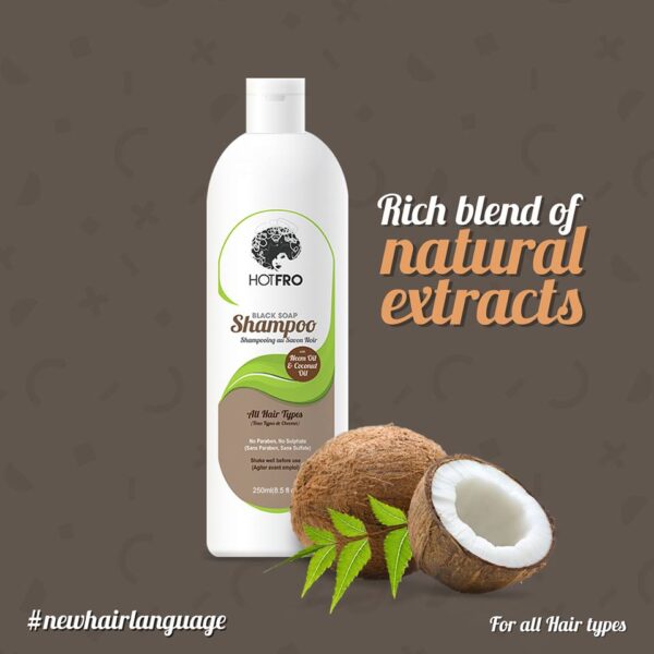 Hotfro Black Soap Shampoo - Sulfate-Free, for Itchy Scalp & Dandruff