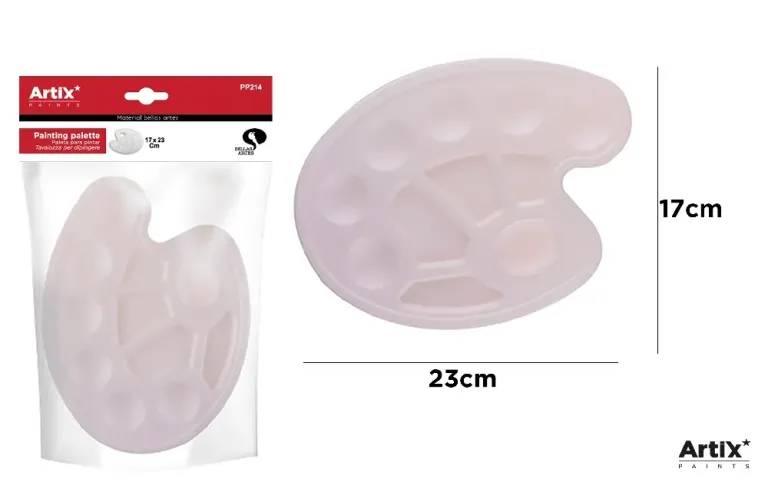 Artist's Oval Mixing Paint Palette – 10-Well Plastic Tray for Watercolor, Acrylic, Oil & Tempera