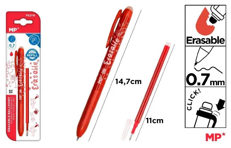Red Erasable Pen with Refill – Smooth Writing & Easy Correction