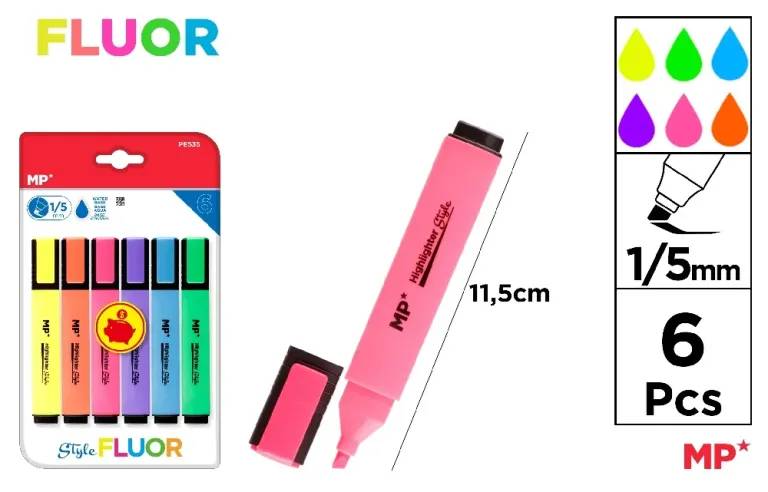 MP Flour Pack Highlighters – Bright, Smooth, and Long-Lasting Markers for Effective Study and Office Use