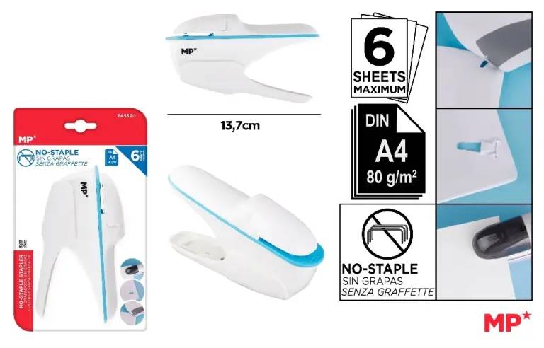 MP No Staple Stapler – Stapleless Mini Paper Fastener