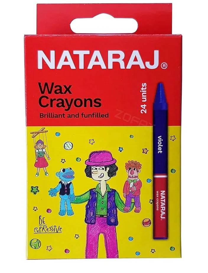 Nataraj Wax Crayons – 24 Vibrant Colours for Kids– Creative Expression