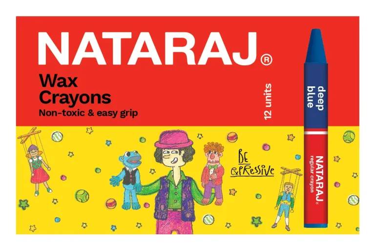 Nataraj Jumbo Wax Crayons – 12 Vibrant, Mess-Free Colours for Kids