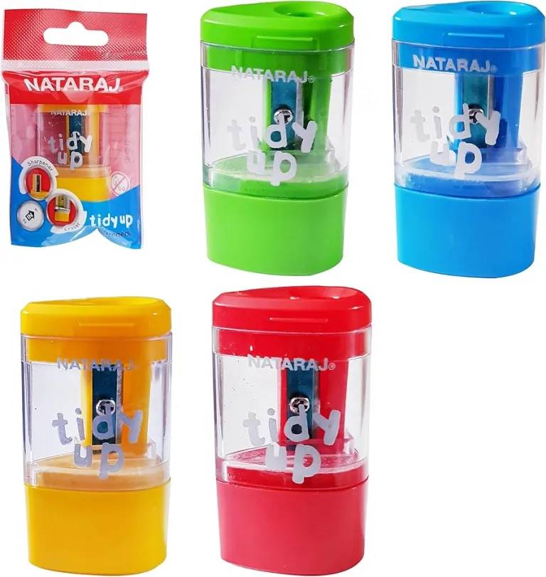 Tidy Up Pencil Sharpeners – 2-in-1 Single Hole Sharpener with Built-in Eraser
