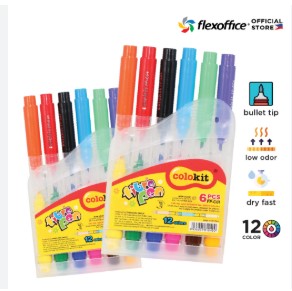 Colokit Fibre Tip Pens 6-Piece Set for School Writing and Art