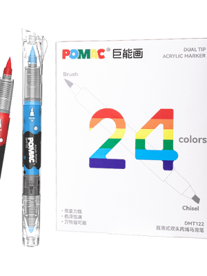 Pomac Dual Tips Acrylic Marker Set – Professional Art Tools for Ghanaian Teens