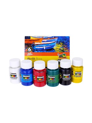 Nova Color Acrylic Paint Set of 6 x 17ml Jars – Starter Kit for Ghanaian Art Students