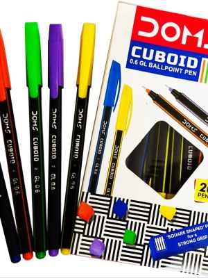 Doms Cuboid Blue Ballpoint Pens Pack of 10 – Bulk Writing for Ghanaian Classrooms