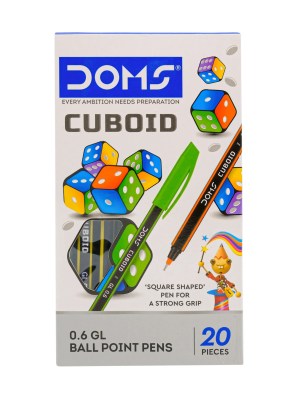 Doms Cuboid Ballpoint Pens Mixed Colors – Fun Writing Set for Ghanaian Kids