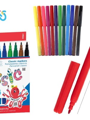 Felt Pens 12-Color Set – Washable Markers for Ghanaian Primary Art