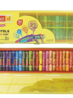 Camel Oil Pastels 25 Shades in Reusable Plastic Box Pack of 2 – Art Set for Ghanaian JHS