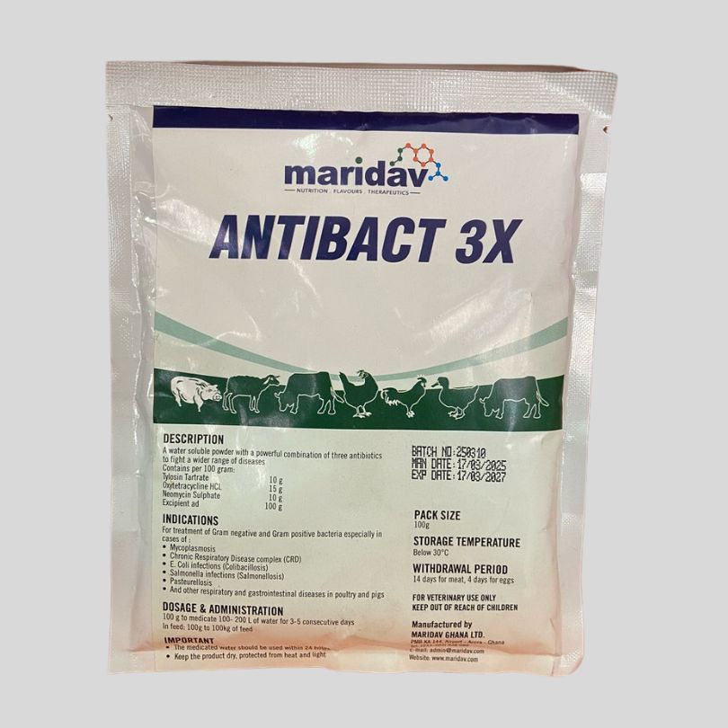 Antibact 3X – Broad-Spectrum Antibiotic for Poultry, Pigs & Livestock