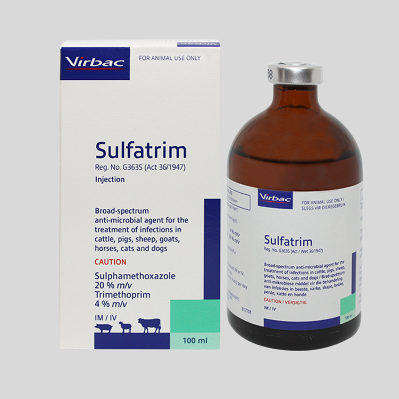 Sulfatrim 100ml – Broad-Spectrum Injectable Antibiotic for Livestock & Companion Animals