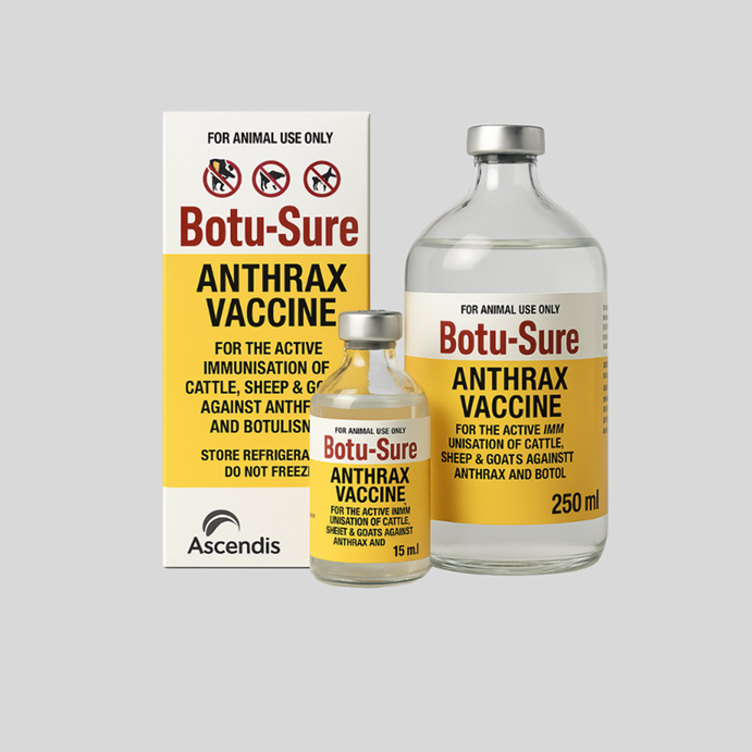 Botu-Sure + Anthrax Vaccine 250ml – Protective Immunization for Cattle, Sheep & Goats